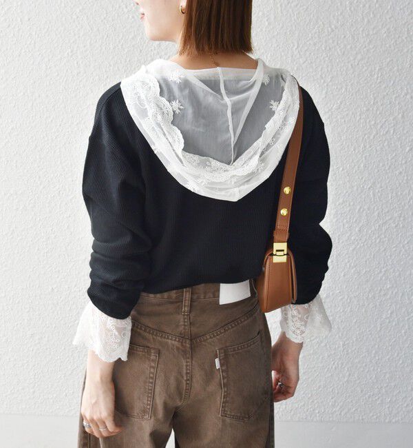 SHIPS any「《予約》SHIPS any:〈洗濯機可能〉ワッフル レース フーディー プルオーバー」|Tシャツ・カットソー|