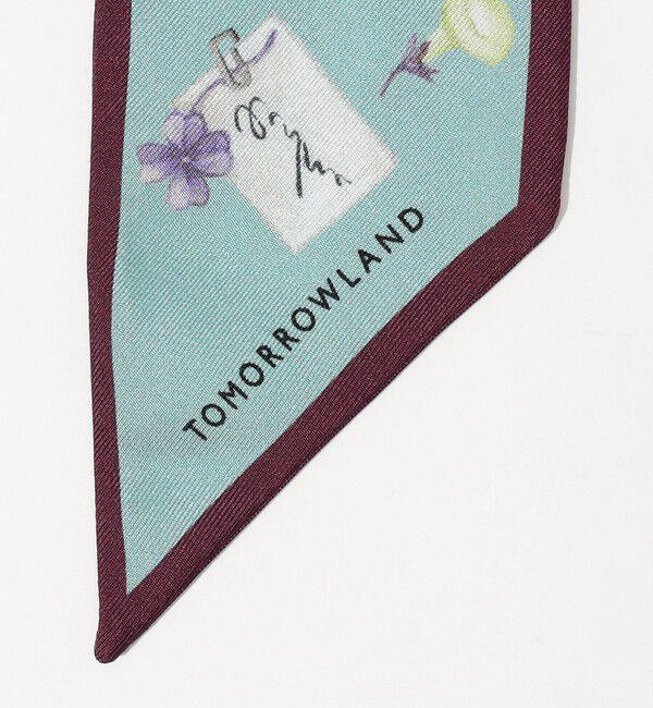 TOMORROWLAND GOODS「ATELIER TOMORROW FLOWER LETTER シルク ツイリースカーフ」|バンダナ・スカーフ|