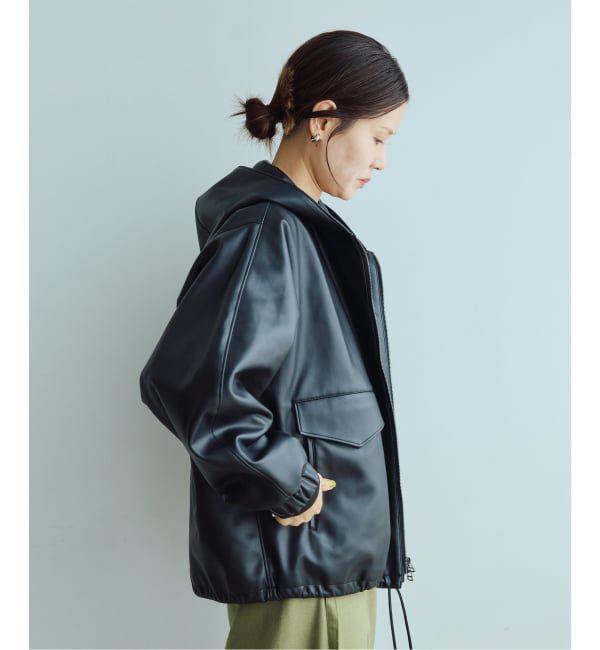 IENA LA BOUCLE「《予約》VACHEMENT ヴァシュモン 別注ecoフードレザーフードブルゾン VN-16-409」|その他|