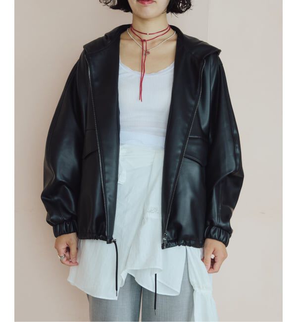 IENA LA BOUCLE「《予約》VACHEMENT ヴァシュモン 別注ecoフードレザーフードブルゾン VN-16-409」|その他|