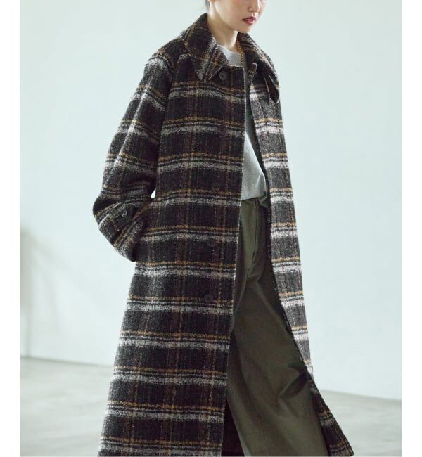 journal standard L'essage「《予約》SUPER100モッサ/GIOLICAチェック バルカラーコート」|ステンカラーコート|