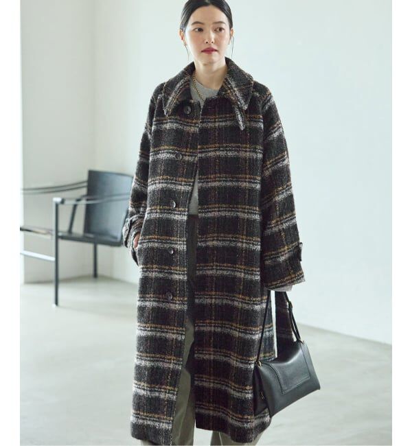 journal standard L'essage「《予約》SUPER100モッサ/GIOLICAチェック バルカラーコート」|ステンカラーコート|