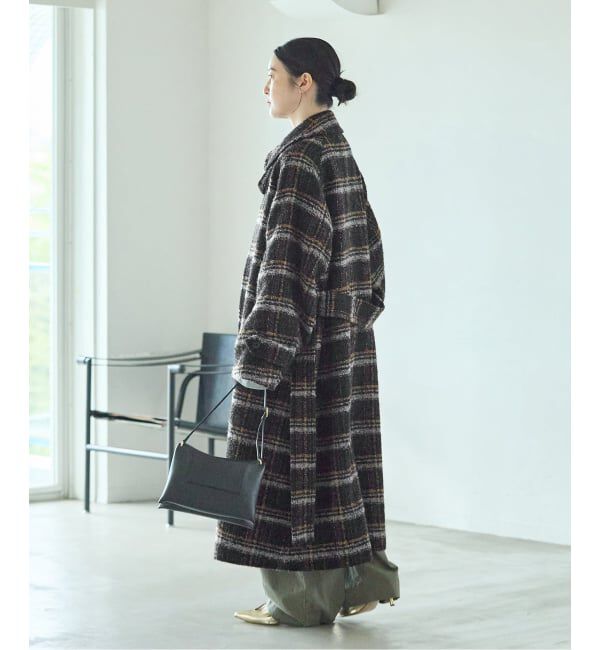 journal standard L'essage「《予約》SUPER100モッサ/GIOLICAチェック バルカラーコート」|ステンカラーコート|