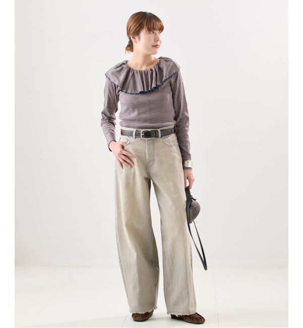 journal standard L'essage「《一部WEB限定カラー/予約》Miller*Uhr 別注 Frill Collar Tops カットソー」|Tシャツ・カットソー|