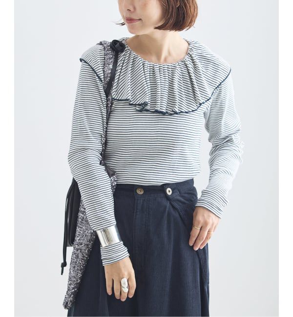 journal standard L'essage「《一部WEB限定カラー/予約》Miller*Uhr 別注 Frill Collar Tops カットソー」|Tシャツ・カットソー|
