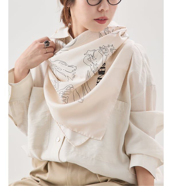 journal standard L'essage「《追加予約》AENEIS/エネス Nostalgia Flowers Silk Scarf 90 スカーフ」|バンダナ・スカーフ|