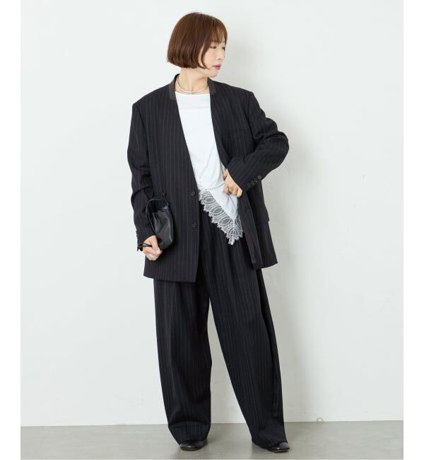 journal standard L'essage「《予約》Wサキソニーノーカラージャケット」|その他|