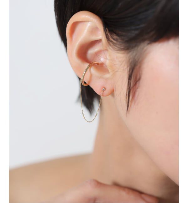 Lilas by Spick&Span「ダイヤピアスチェーンイヤーカフ K10（片耳）」|ピアス|