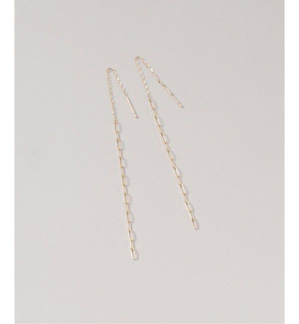Lilas by Spick&Span「ペーパークリップチェーンロングピアス K10（両耳）」|ピアス|