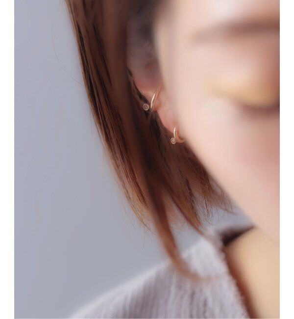 Lilas by Spick&Span「べゼルダイヤピアス K10（両耳）」|ピアス|