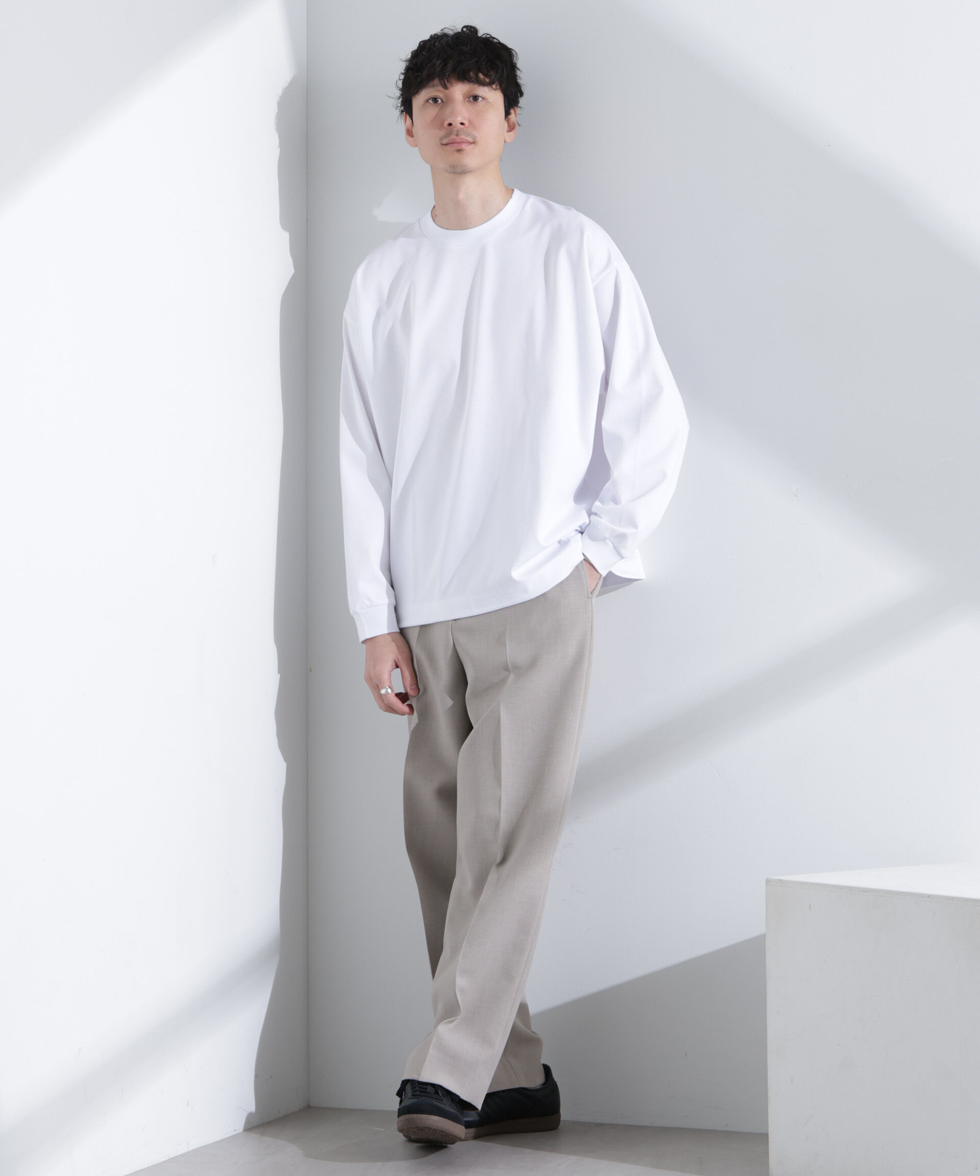 NANO universe「シルケットポンチロングスリーブバルーンTシャツ 長袖」|Tシャツ・カットソー|