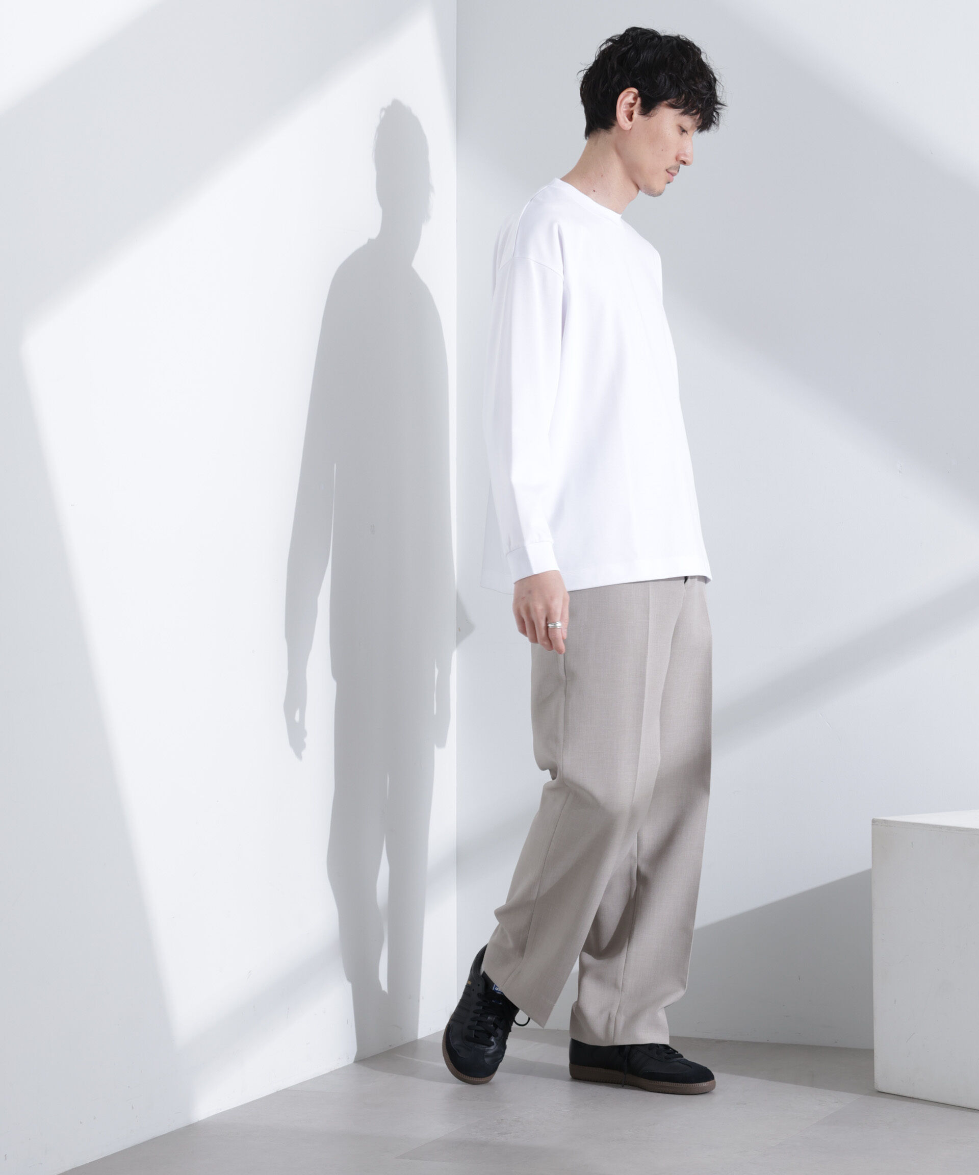 NANO universe「シルケットポンチロングスリーブバルーンTシャツ 長袖」|Tシャツ・カットソー|