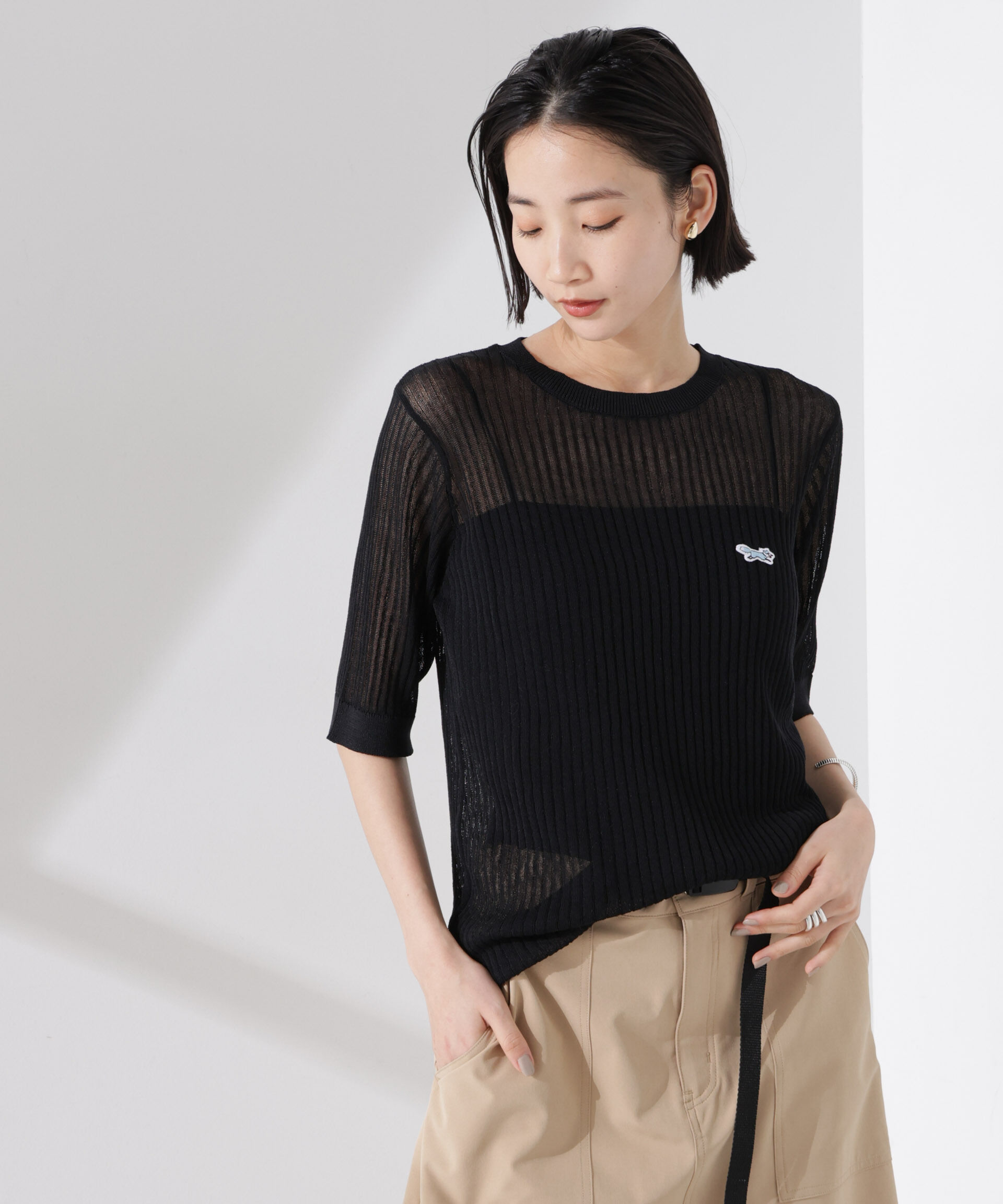NANO universe「PENNEYS別注TheFOXシアーリブニットトップス」|ニット・セーター|