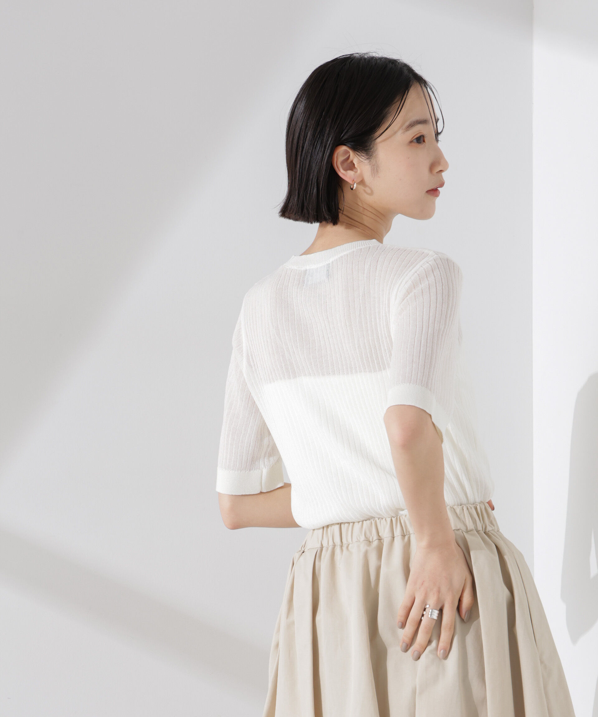 NANO universe「PENNEYS別注TheFOXシアーリブニットトップス」|ニット・セーター|