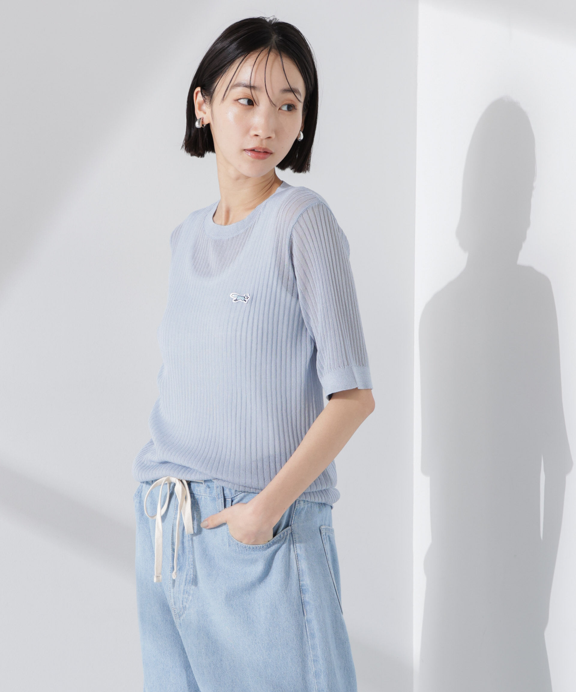 NANO universe「PENNEYS別注TheFOXシアーリブニットトップス」|ニット・セーター|