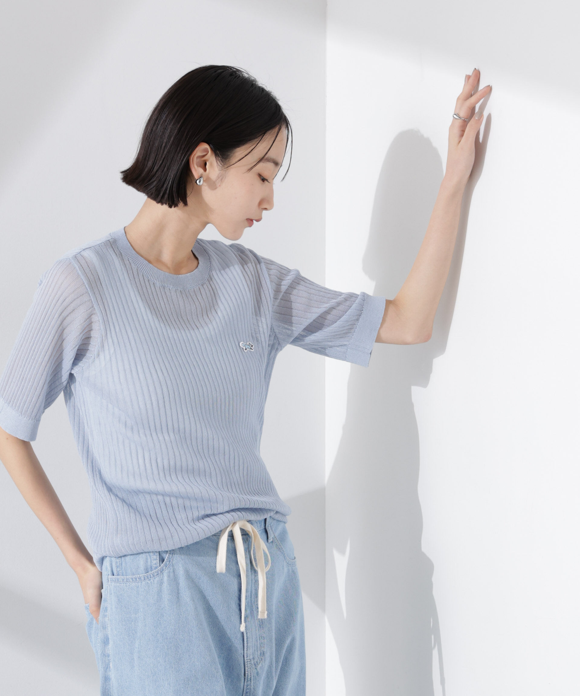 NANO universe「PENNEYS別注TheFOXシアーリブニットトップス」|ニット・セーター|