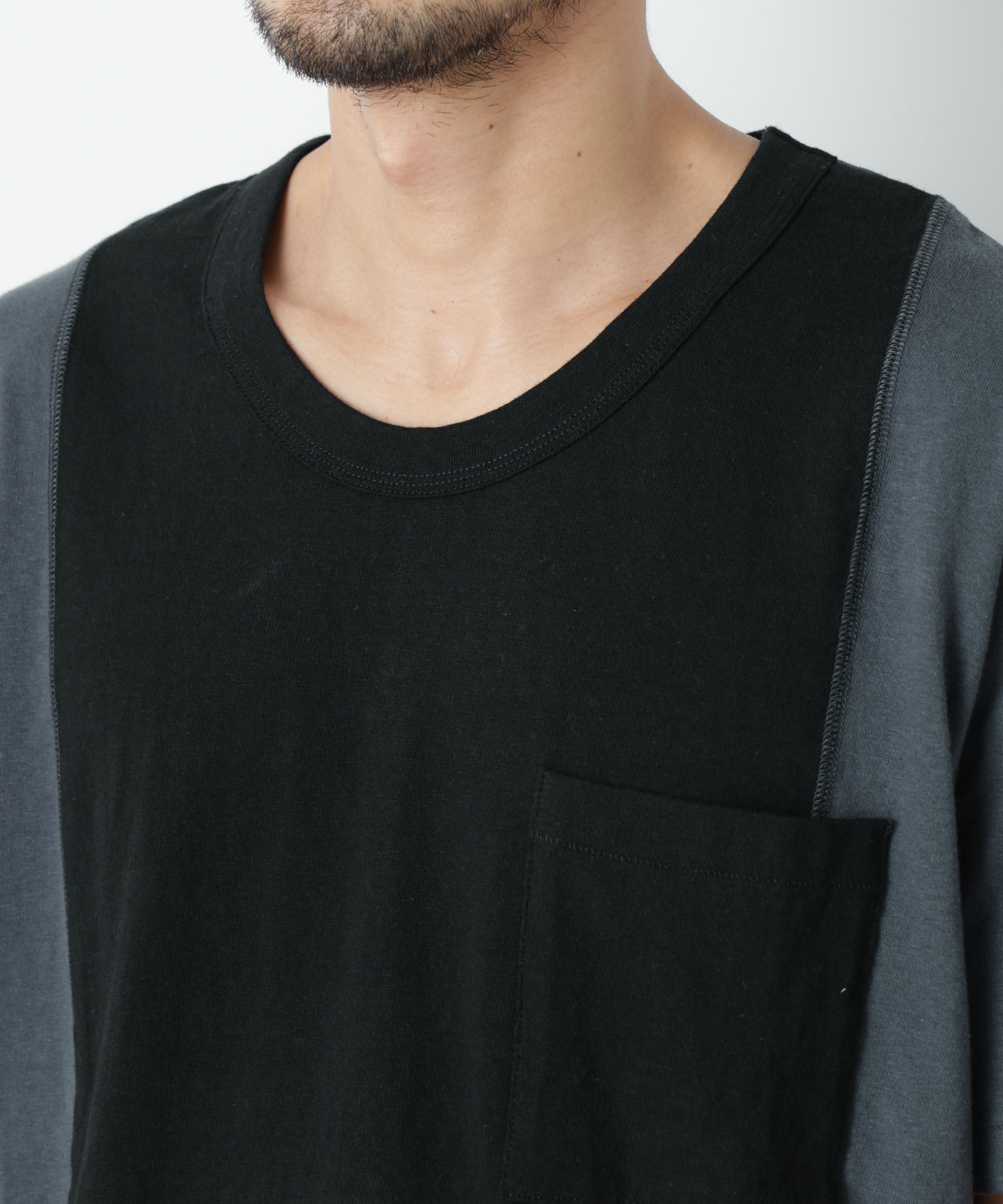 nano･universe「Raffy Cotton Jersey_切替Tシャツ」|Tシャツ・カットソー|