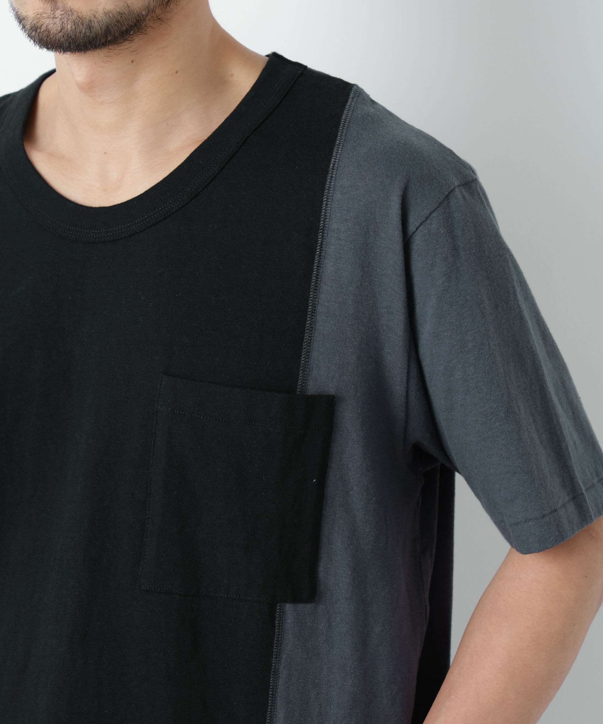 nano･universe「Raffy Cotton Jersey_切替Tシャツ」|Tシャツ・カットソー|