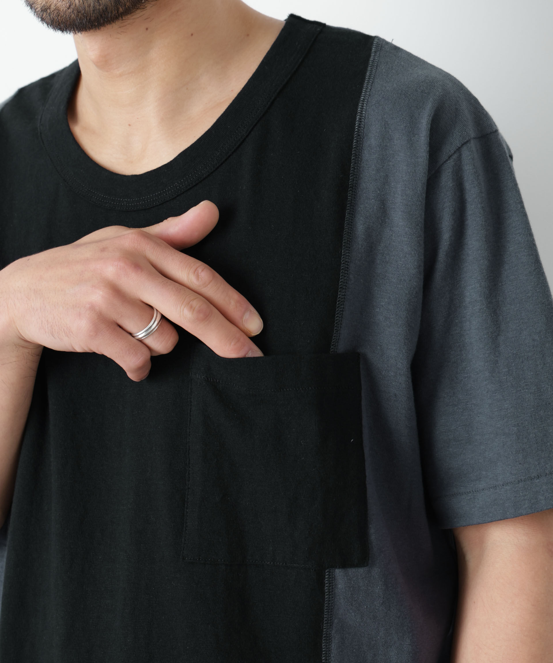 nano･universe「Raffy Cotton Jersey_切替Tシャツ」|Tシャツ・カットソー|