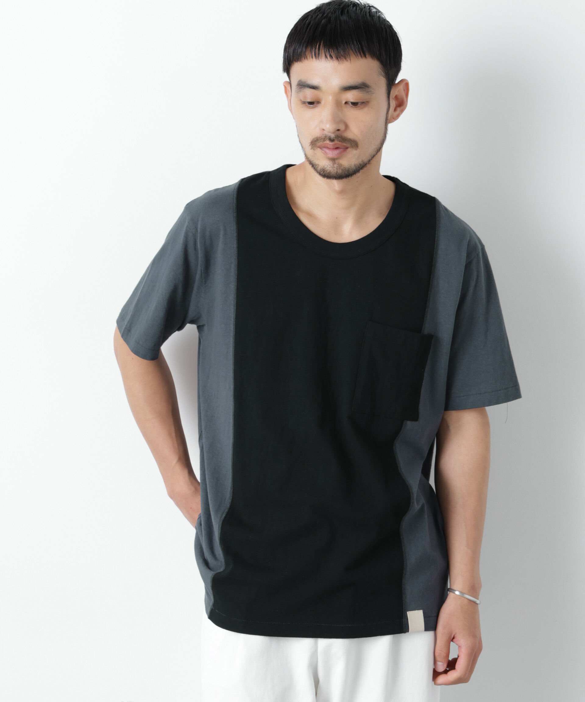 nano･universe「Raffy Cotton Jersey_切替Tシャツ」|Tシャツ・カットソー|