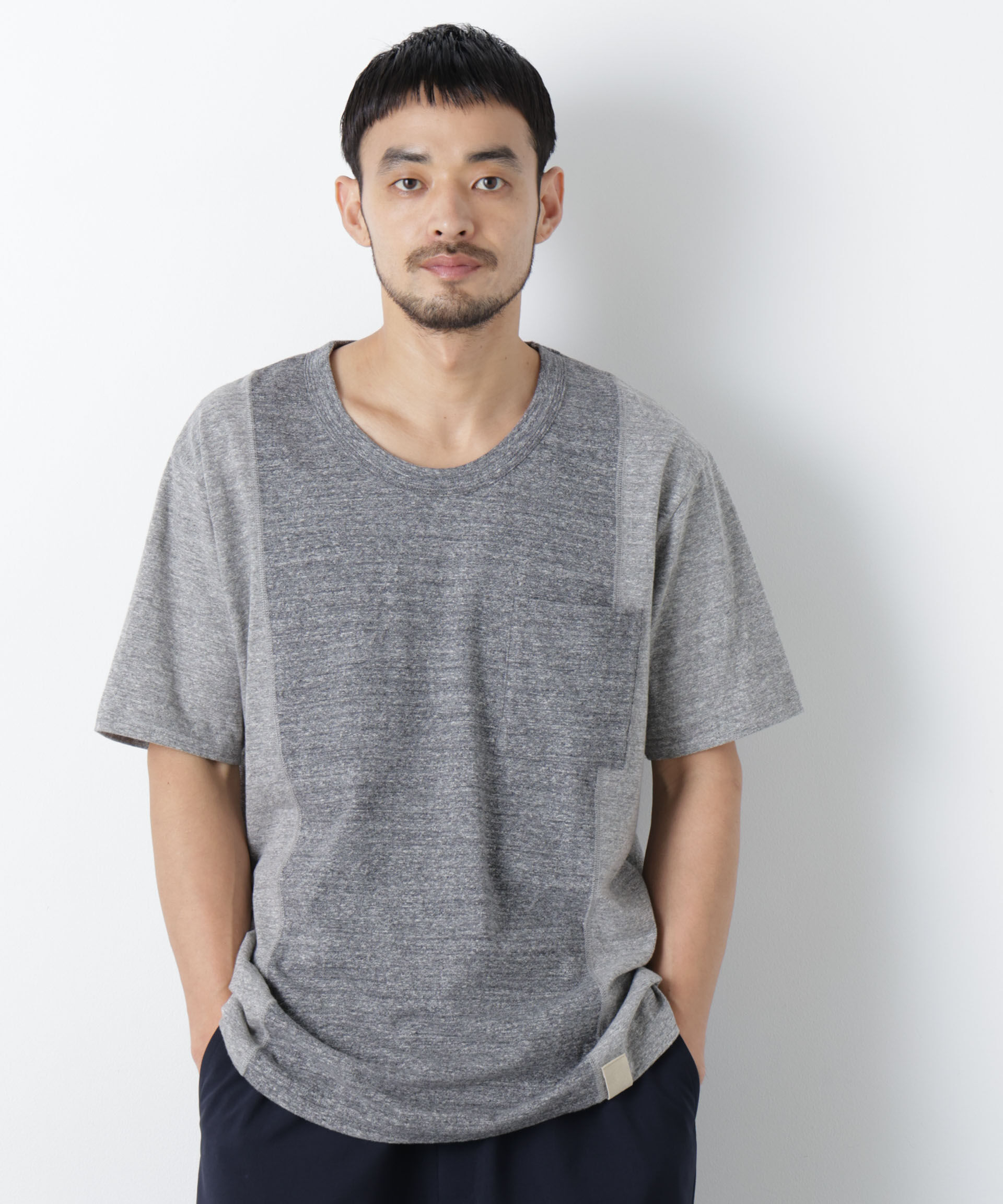 nano･universe「Raffy Cotton Jersey_切替Tシャツ」|Tシャツ・カットソー|チャコール3