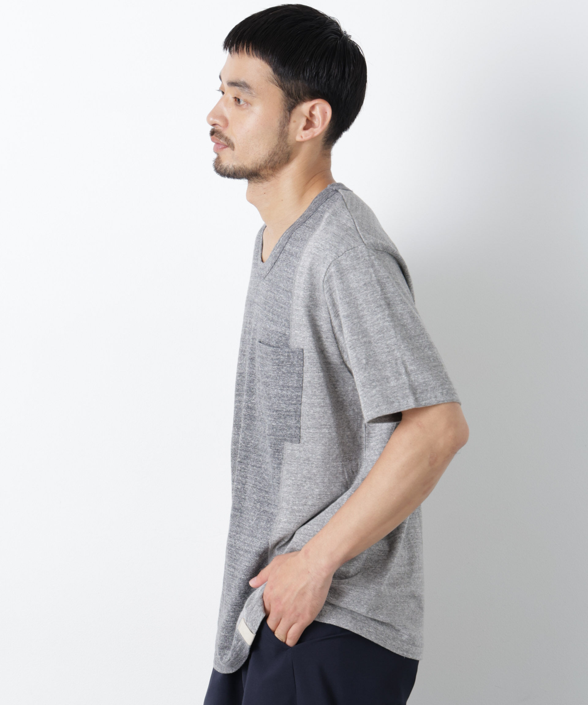 nano･universe「Raffy Cotton Jersey_切替Tシャツ」|Tシャツ・カットソー|