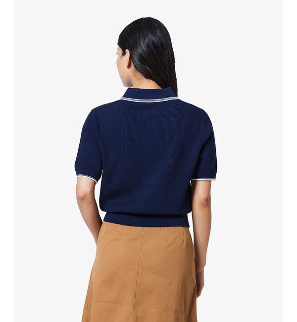 LACOSTE「配色ライン コンパクトニットポロシャツ」|ポロシャツ|