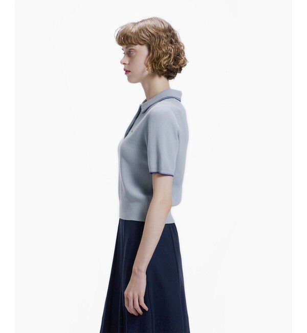 LACOSTE「配色ライン コンパクトニットポロシャツ」|ポロシャツ|