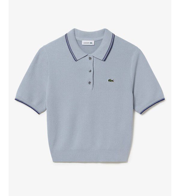 LACOSTE「配色ライン コンパクトニットポロシャツ」|ポロシャツ|