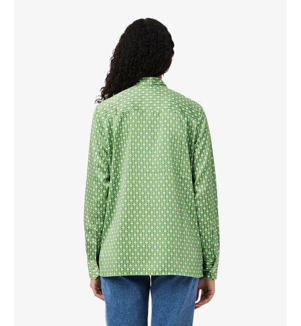 LACOSTE「テニスコート柄ボウタイサテンシャツ」|シャツ・ブラウス|