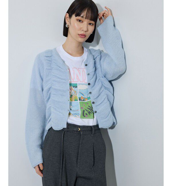 ADAM ET ROPE'「【WEB限定】・【定番】ダブルモヘヤシャーリングカーディガン」|カーディガン|