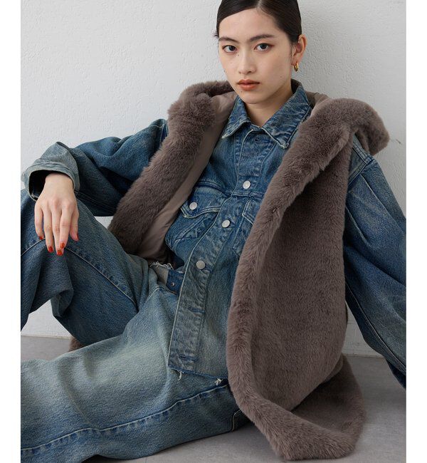  「＜WEB＆一部店舗限定＞【THE PAUSE】フェイクレッキスフードジレ」|ベスト・ジレ|グレージュ
