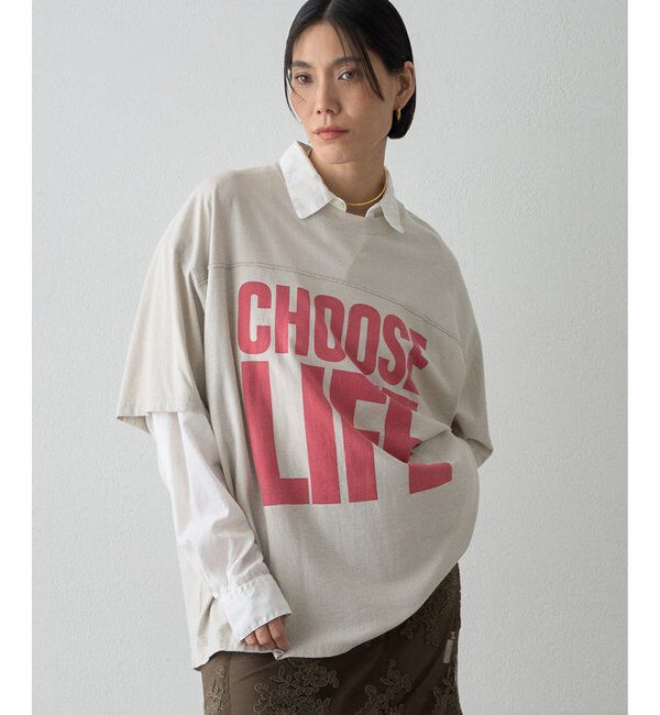  「【KATHARINE HAMNETT】スローガンフットボールTシャツ」|Tシャツ・カットソー|