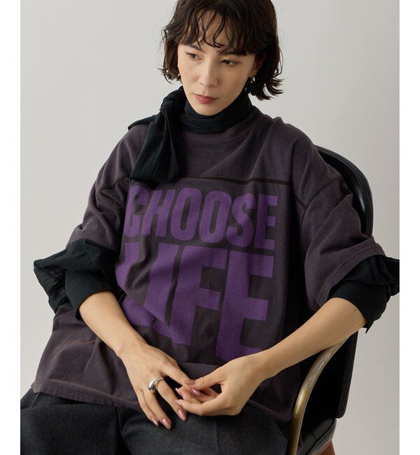  「【KATHARINE HAMNETT】スローガンフットボールTシャツ」|Tシャツ・カットソー|パープル