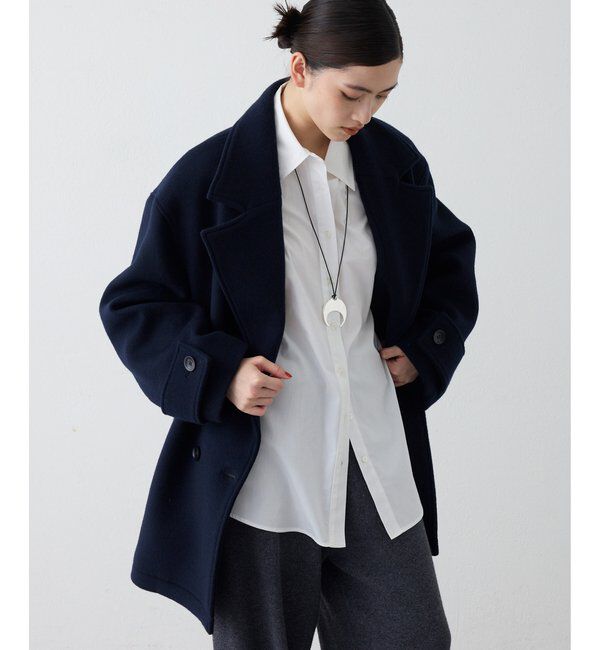 THE PAUSE「【THE PAUSE】二重織ビーバーPコート〈WEB限定カラーあり〉」|ピーコート|ネイビー