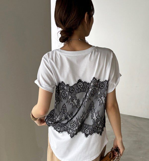  「レースドッキングTEE」|Tシャツ・カットソー|