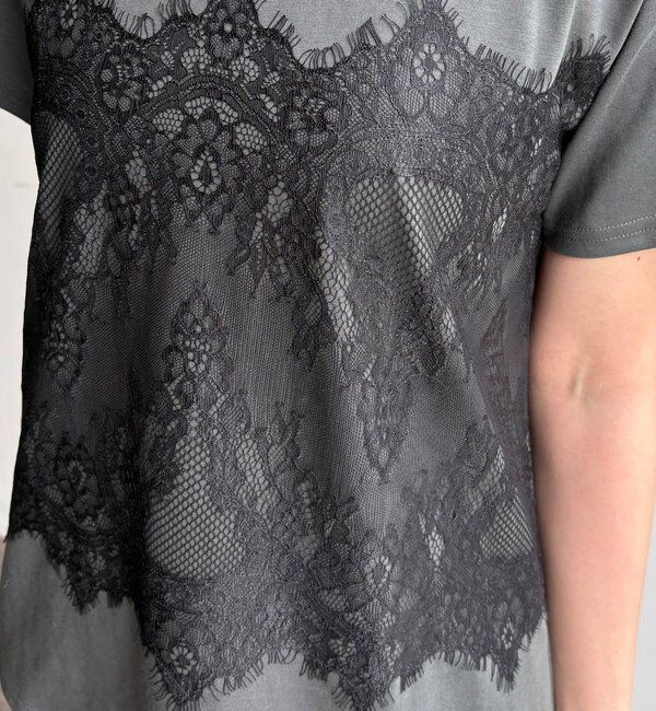  「レースドッキングTEE」|Tシャツ・カットソー|