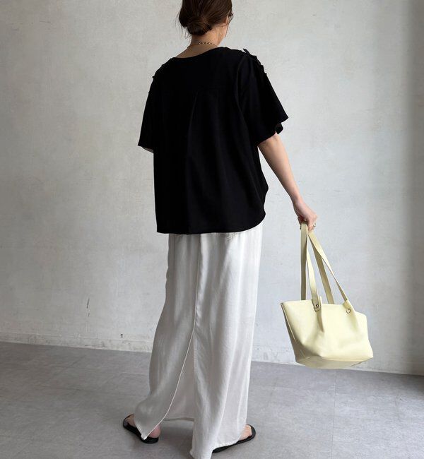  「【WEB限定】ランダムフリルワッフル半袖トップス」|Tシャツ・カットソー|
