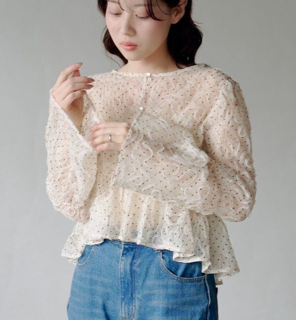  「【WEB限定で再入荷！】ドットウェーブチュールブラウス」|シャツ・ブラウス|