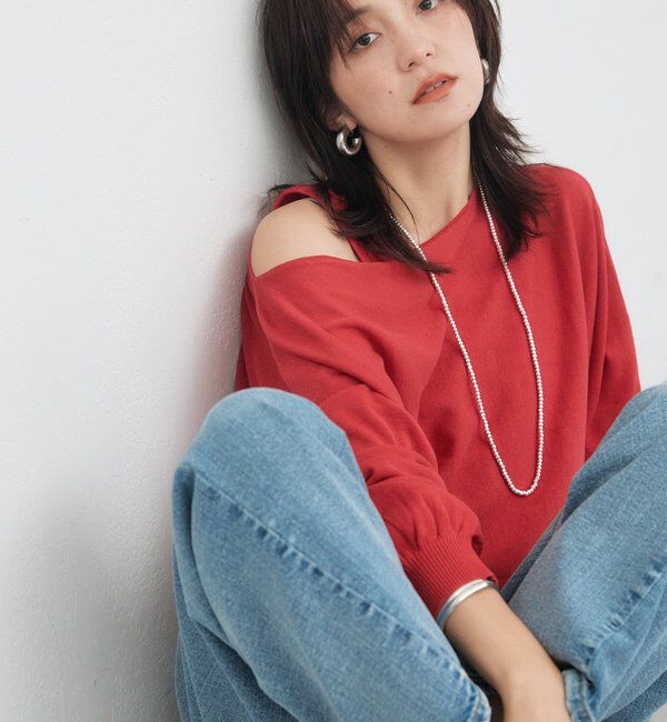  「【A・MONN】【セット着用可】cropped KNIT」|ニット・セーター|