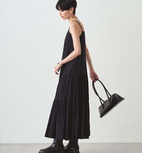  「《全骨格対応/リピートNo.1》サテンティアードキャミワンピース」|ワンピース|