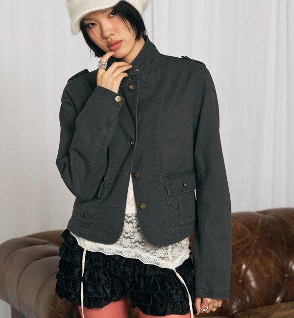  「【26AW LOOK掲載品番】2wayスタンドミリタリージャケット」|ブルゾン・スタジャン|
