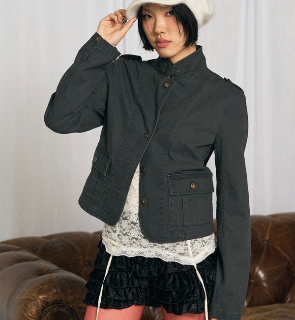  「【26AW LOOK掲載品番】2wayスタンドミリタリージャケット」|ブルゾン・スタジャン|
