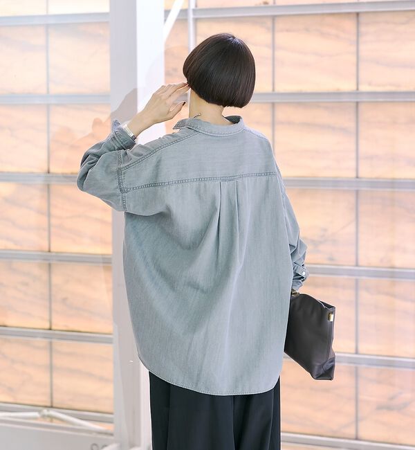 Rouge vif「【定番人気 / 2026AW】デニムオーバーサイズシャツ」|シャツ・ブラウス|