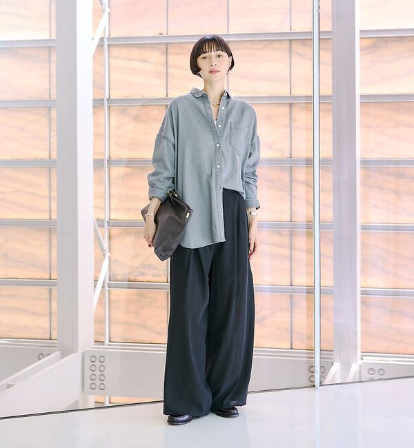 Rouge vif「【定番人気 / 2026AW】デニムオーバーサイズシャツ」|シャツ・ブラウス|