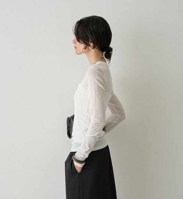 qualite「【接触冷感素材】ストレッチフライスカットソー」|Tシャツ・カットソー|