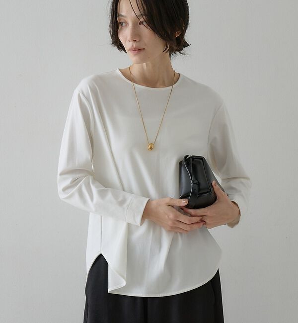qualite「スムースシャツテールプルオーバー【予約】」|Tシャツ・カットソー|オフホワイト