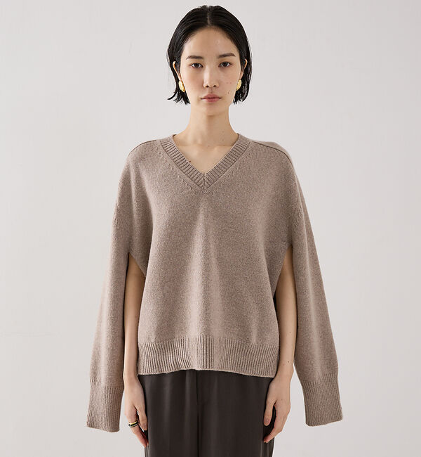 The Store by C' 「【ROHE】 V-neck Sleeve Wrap Jumper／2wayVネッ」|ニット・セーター|