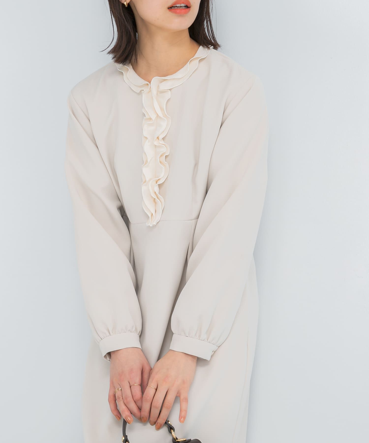 URBAN RESEARCH ROSSO「『WEB/一部店舗限定』フリルカラーウエストマークワンピース」|ワンピース|
