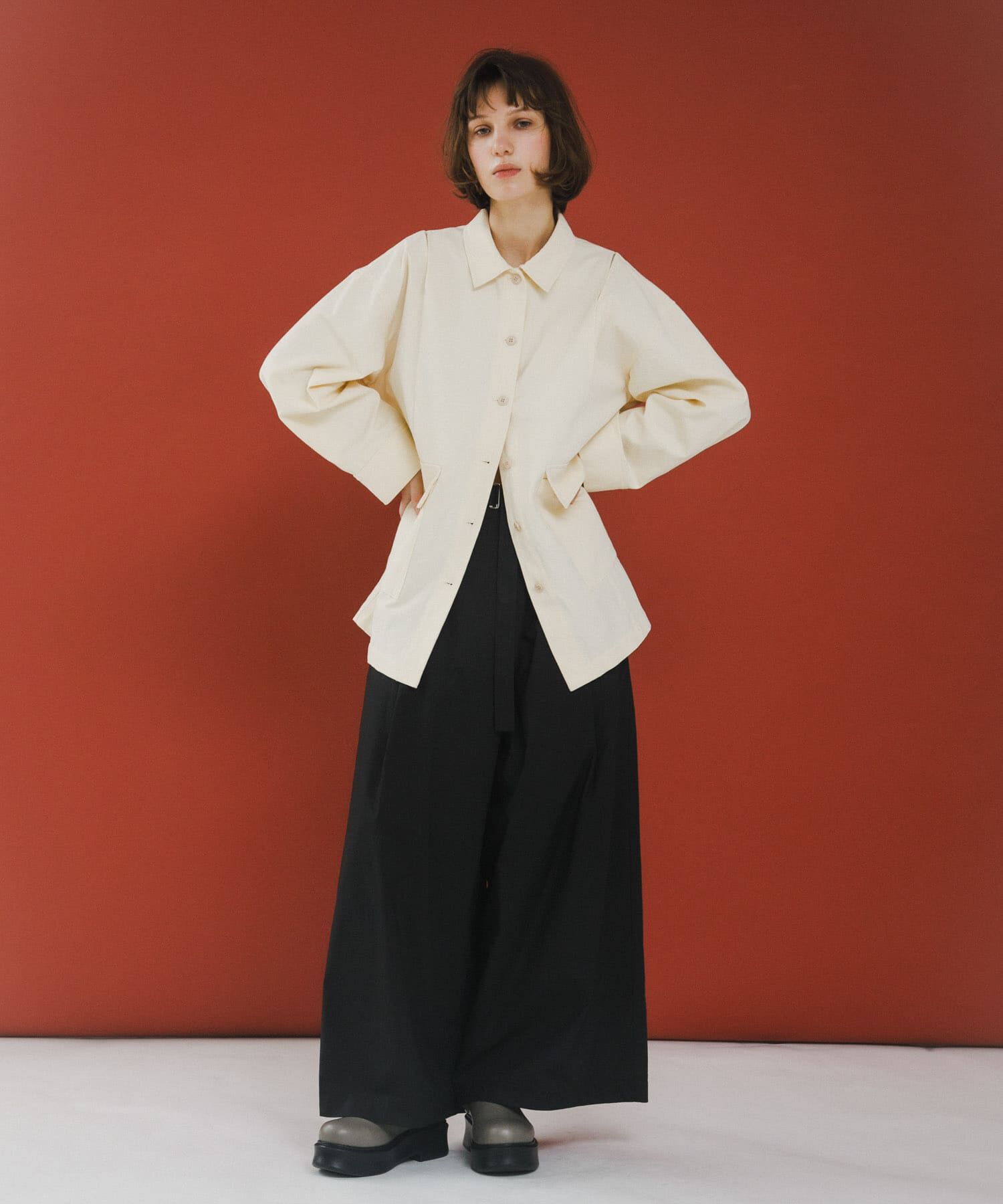 LAATO「wrap wide pants」|その他|ブラック
